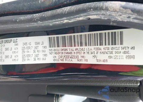 2015 Jeep Cherokee Latitude z USA, uszkodzony, nr VIN 1C4PJMCB3FW623103